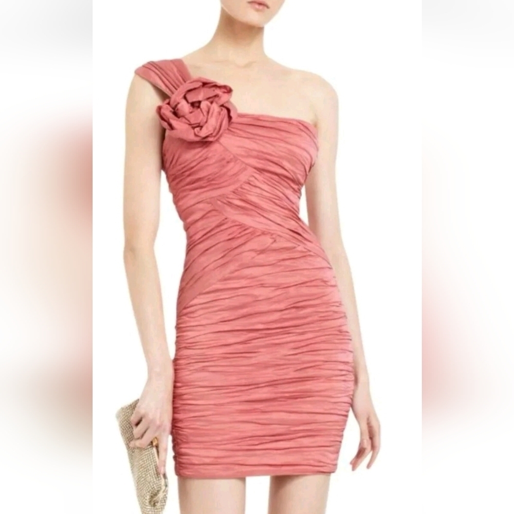 NWT BCBGMaxAzria One-Shoulder Coral Dress ~sz XS 0-2